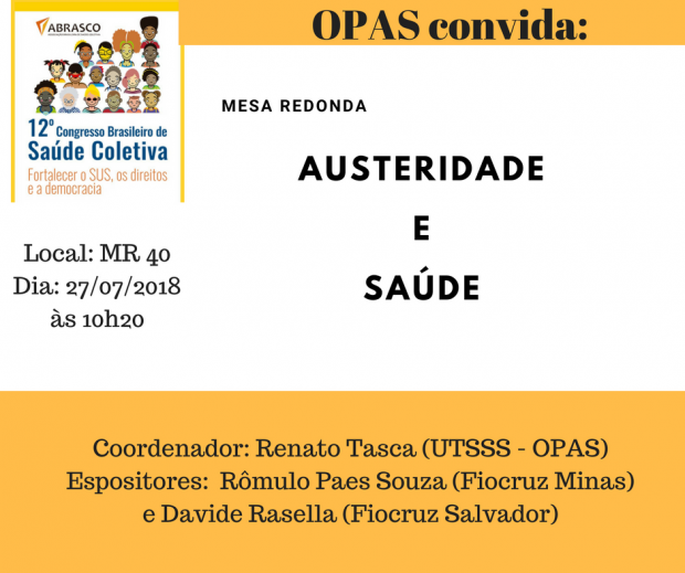Debate sobre Austeridade e Saúde é destaque no Abrascão