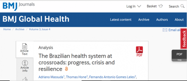 Brasil poderá enfrentar uma grave crise na saúde com as medidas de austeridade fiscal