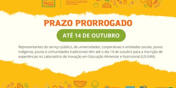 Novo prazo: Laboratório de Inovação em Educação Alimentar e Nutricional amplia até 14 de outubro o período para inscrição de iniciativas